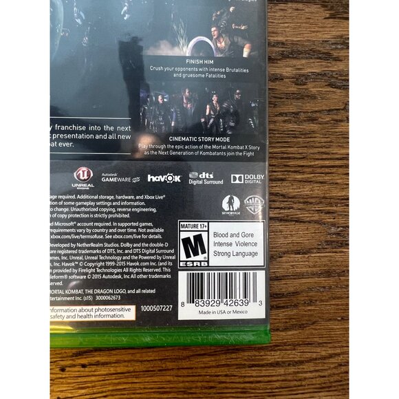 Mortal Kombat X Xbox One Video Game with Case - Picture 4 of 5